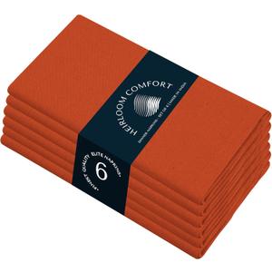 Orange Cloth Napkins 17"x17" - Set of 6-100% Cotton, Durable, Absorbent, Soft, Washable - Ideal Hotel Quality Table Linen for Dinner, Rustic Weddings, Summer, Everyday Dining