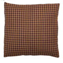 VHC Brands Patriotic Patch Plaid Cotton Primitive Bedding Square 16x16 Filled Pillow, 1 Count (Pack of 1), Deep Red And Deep Black