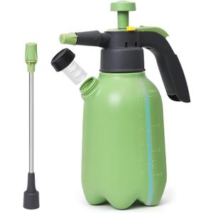 Hand Pump Sprayer 1/2 Gallon, Garden Pump Spray Bottle for Plants, Pressure Sprayer Bottle in Lawn and Garden Yard, Weed Chemical Sprayer with 2 Nozzle & Safety Pressure Relief Valve (2L/0.5Gal)
