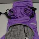 BRKURLEG Purple Dog Coat with Harness, Dog Winter Jacket, Dogs Onesie Body Warm Jackets, Small Dogs Winter Coats Reflective Windproof Warm Cold Weather Coats, Pet Waterproof Jackets, L