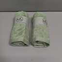 Pidada Hand Towels Set of 2 Leaf Pattern 100% Cotton Absorbent Soft Decorative Towel for Bathroom (Green)