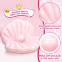 55 Inch Pool Float Inflatable Adult Seashell Float with Pearl Ball Cute Pool Lounge Chairs for Women Summer Beach Ocean Birthday Theme Party Favors