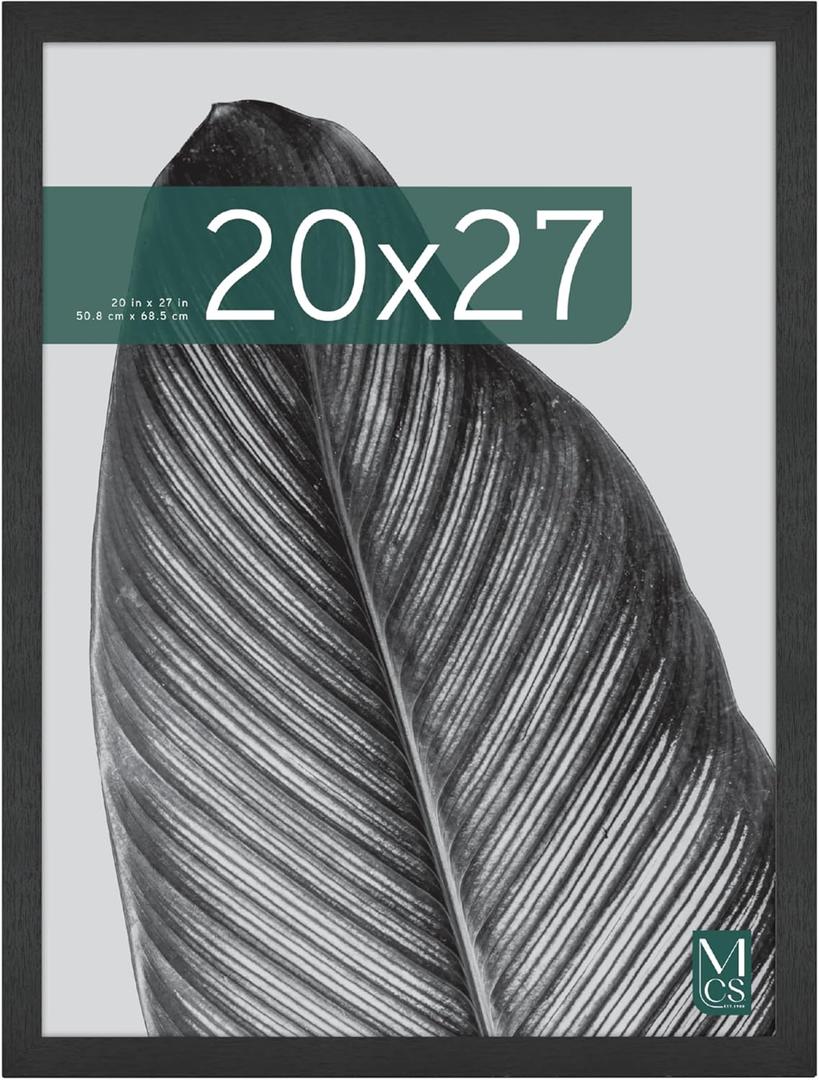 MCS Studio Gallery 20x27 Poster Frame Black Woodgrain, Vertical & Horizontal Wall Hanging Large Picture Frame for Photos, Posters & Art Prints (1-Pack)