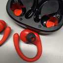 Wireless Earbud, 75Hrs Bluetooth 5.4 Headphones IP7 Waterproof for Sport, Running Wireless Earphones with ENC Noise Canceling Mics, Deep Bass Over Ear bud with Earhooks for Android, iOS, Workout, Gym (Dark red)