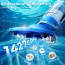 Pool Vacuum for Above Ground Pool, 1427 GPH Powerful Stable Suction, Telescopic Pole up to 90.7", 1H Runtime, Cordless Pool Vacuum for Inground Pools, Extra-Large Filter, Ideal for Leaves/Sand/Debris
