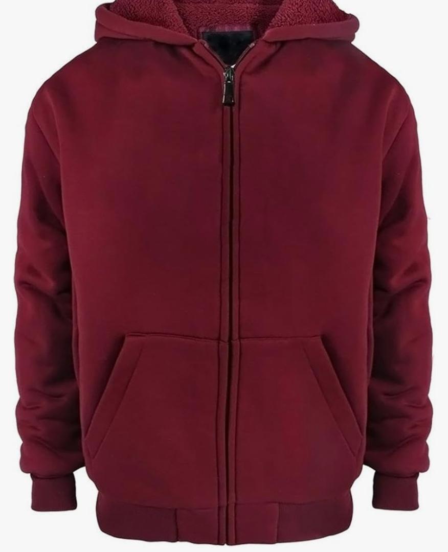 OuterWear Heavyweight Hoodies for Men Jackets Comfy Sherpa Lined Zip Up Hoodie Coats with Pockets Outerwear, Size: M