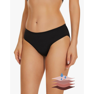 Period Swimwear Bikini Menstrual Leakproof Swim Bottoms UPF 50+ Waterproof Brief Light Flow for Women Girls Teens M