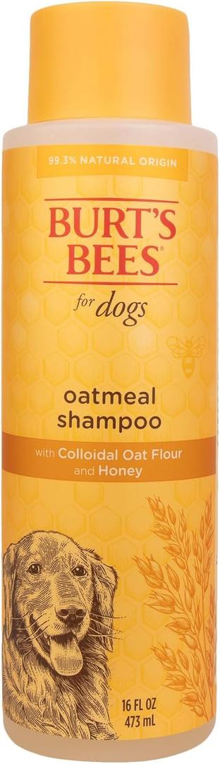 Burt's Bees for Pets Oatmeal Dog Shampoo with Honey, Soothing Formula for Itchy and Sensitive Dog Skin, Colloidal Oat Flour and Honey, pH Balanced, Sulfate-Free, 16 Fl Oz