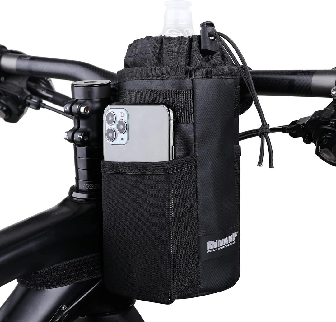 Cycling Water Bottle Holder Bicycle Snack Bag Bike Cup Holder fit for Holding Large Cups, Coffee Mug, Phone, Sunglasses