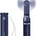 JISULIFE Handheld Mini Fan, 3 IN 1 USB Rechargeable Portable Fan [12-19 Working Hours] with Power Bank, Flashlight, Pocket Design for Travel/Summer/Concerts/Lash, Gifts for Women (Dark Blue)