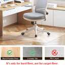 Office Chair Mat for Hardwood Floor, 48"36" Transparent Home Floor Protector Mat for Rolling Chairs, Anti-Slip Plastic Under Desk Computer Mats Easy Glide on Hard Floors, Rectangle