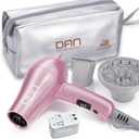DAN Auto Dual Voltage Hair Dryer,Hair Blow Dryer,Compact Folding Blower,Small hairdryer with Diffuser & Concentrator,Portable Dryer with Multi-Function Plug Adapter,Travel hairdryers for Women (Pink)