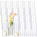 Tall Glass Vases Bulk Clear Cylinder Flower Vases Transparent Candle Holder Bulk Wedding Table Centerpieces Decoration For Banquet Dinners Party Event, 18 Pieces, 10 Inches Length For Big × 8 Inches Length For Middle × 6 Inches Length For Small