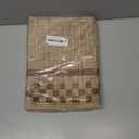 Small Area Rug 2x3 Modern Checkered Entry Rug Solid Color Scalloped Kitchen Rugs Washable Bedroom Doormat Non Slip Stain Resistant Bordered Throw Carpet for Living Room Nursery Laundry, Taupe