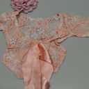 ForBaysy Infant Newborn Photography Props Girl Outfit Lace Romper with Cute Flower Headband Newborn Dress Posing Props (Princess pink)