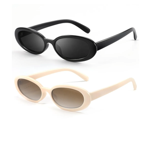DANAMY Sunglasses Womens Retro Oval Sunglasses for Women Men Fashion Small Oval Sun Glasses 90s Vintage Driving Shades