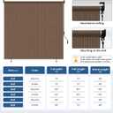 Grandekor Outdoor Roller Shade, 6' W x 6' H, Patio Roll Up Shade, Cordless, Outdoor Privacy Screen, Aluminum, Mocha
