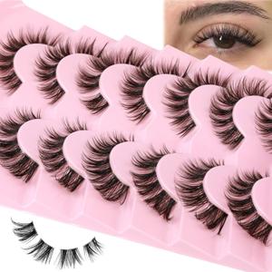 Cluster Lashes 56 Wisps DIY Lashes Natural Look Cat Eye Clear Band Mink Lashes Pack 8-14mm Wispy 3D False Eyelashes by ALICE
