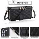 Wallet Case for Samsung Galaxy Z Fold 5 5G 2023 with Wrist Strap, Crossbody Shoulder Strap, 9+ Card Slots Zipper Purse, Luxury PU Leather Stand Cell Phone Cover for ZFold5 Z5 G Fold5 5Z Black