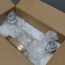 Modern Crystal Bathroom Vanity Light, 2-Light Brushed Gold Bathroom Light Fixtures with Clear Shades, Vanity Lighting Fixtures Over Mirror (Exclude Bulb)