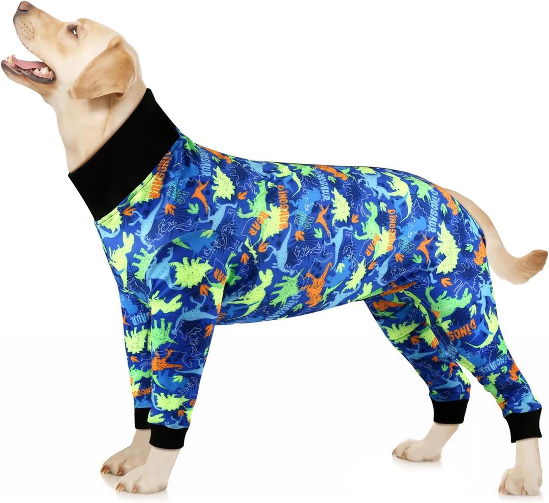 Etdane Dog Onesie Surgery Recovery Suit for Female Male Dogs After Spayed Suit Surgical Recovery Suit Anti Shedding Body Suit for Small Medium Large Dog Dinosaurs/XL