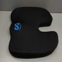 Everlasting Comfort Doctor Recommended Memory Foam Seat Cushion for Office Chairs & Car - Ergonomic Office Desk Accessories - Cushions for Tailbone Pain Relief, Sciatica & Back Support Pillow (Large, 01. Black)