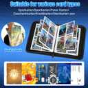 2 x Protective Trading Card Sleeves for 3 Ring Binder - 4 Pocket Double Sided Collection Binder Album for 400 Cards, Durable Scratch-Resistant PU Cover, Portable Organizer for MTG & Game Cards (Green Elf)