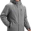 FREE SOLDIER Men's Waterproof Ski Snow Jacket Fleece Lined Warm Winter Rain Jacket with Hood Fully Taped Seams (3X-Large, Heather Gray)