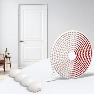 Flexible Molding Trim Peel and Stick for Walls 10ft Decorative Bead Pearl DIY Wall Trim for Bathroom Mirror Frame Border Backsplash Tile Ceiling Cabinet TV Wall Edge (White, 10ft /15 mm)