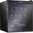 Ivation 12 Bottle Compressor Wine Cooler Refrigerator w/Lock | Large Freestanding Wine Cellar For Red, White, Champagne or Sparkling Wine | 41f-64f Digital Temperature Control Fridge Glass Door Black