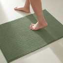 TYUU Bathroom Rugs Non Slip Washable, Super Absorbent Thin Bath Mat Small Quick Dry Low Pile Bathroom Rug, Sage Green 20"x30"