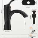Bathroom Sink Faucet 1 Hole Oil Rubbed Bronze Single Handle Bathroom Faucets Farmhouse RV Lavatory Vanity with Pop Up Drain Parts with Overflow