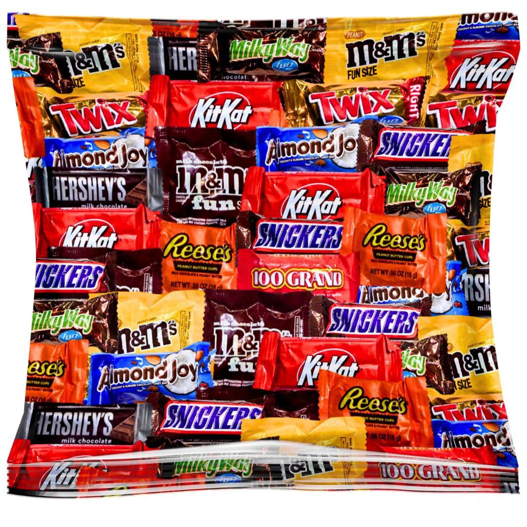 Halloween Assorted Fun-Size Chocolate Candy Mix Bulk Bag Variety Pack for Parties, Pinatas, Office Snacks, Holidays & Events (2 LB), 