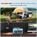 3500W Pure Sine Wave Power Inverter with Transfer Switch, 12V DC to 120V AC Converter, 7000W Peak, Auto Switch to Shore Power, Remote LCD Controller, USB & Type-C for RV, Truck, Off-Grid Heavy Duty