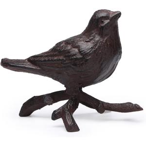 BRASSTAR Rustic Cast Iron Bird with Branches Statue Antique Garden Farmhouse Decoration Home Desk Figurine Replica Rust Color TQGJPT108