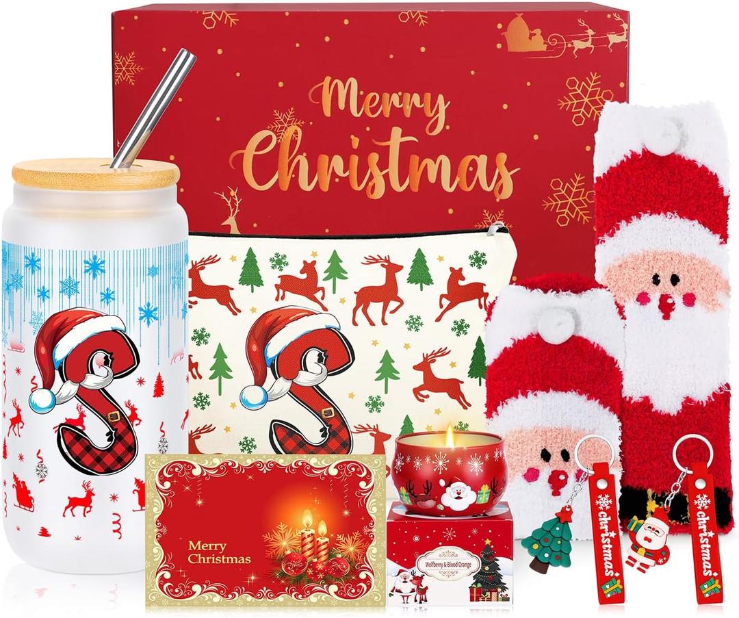 Christmas Unique Gifts for Women 2025, Christmas Unique Gifts for Mom Grandma Sister Teacher Daughter Girlfriend Initial S Trendy Stuff Set of 7