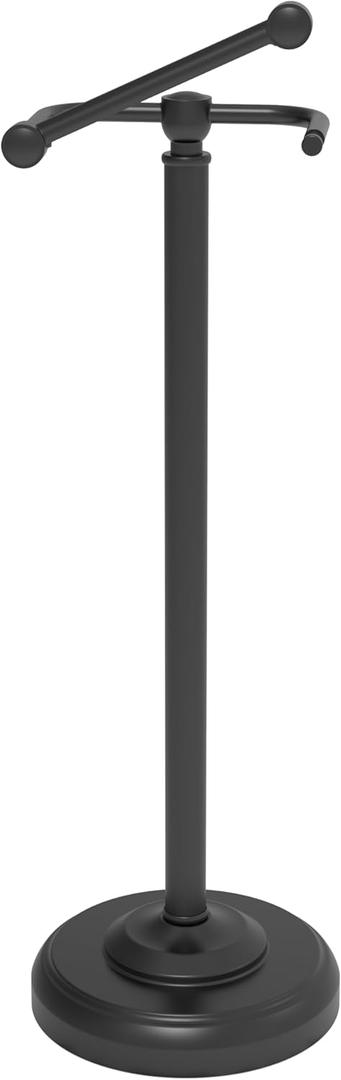 Black Toilet Paper Holder Stand, Matte Black Toilet Paper Holder Free Standing, Post Pivoting Design & Stable Weighted Base SUS304 Stainless Steel for Bathroom(Mega Roll) (22"H - No Storage)