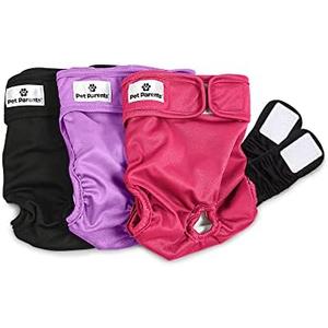 Pet Parents® Washable Dog Diapers (3pack) + Extendrs® of Durable Doggie Diapers, Premium Dog Diapers Female (X-Large, Princess)