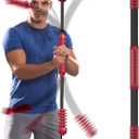 Fitness Bar for Workout,Elastic Exercise Bar, Vibration Weight Stick,Body Physical Therapy,Core Strength Training,Arm Shoulder Stretch At Home Gym. (red)