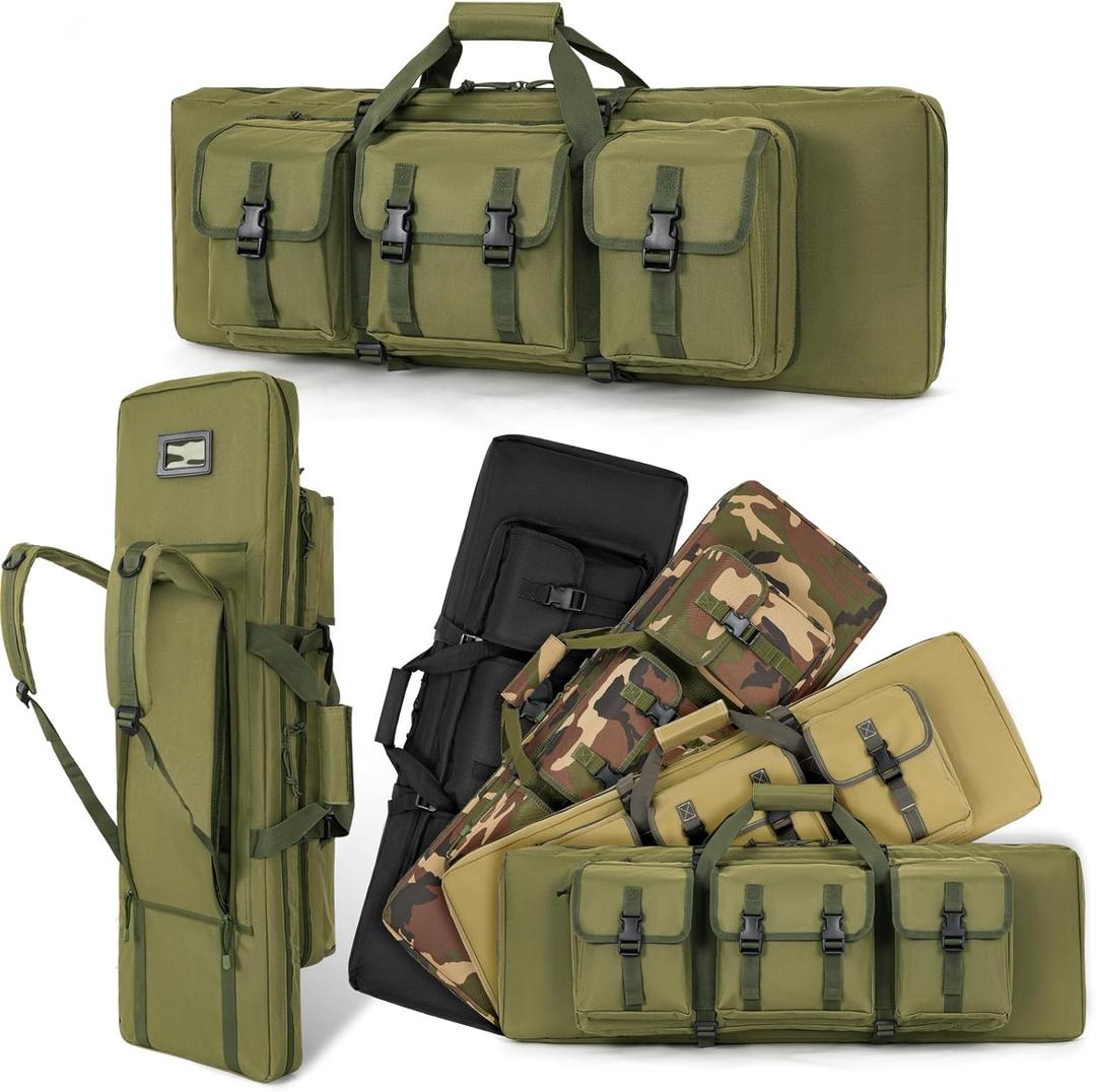 DULCE DOM Size: 48''x12'' Double Rifle Case Soft Gun Bag for Rifles Pistols Storage & Transportation, All Around Shooting Range Tactical Backpack for Hunters Shooters, Gift for Boyfriend, Husband