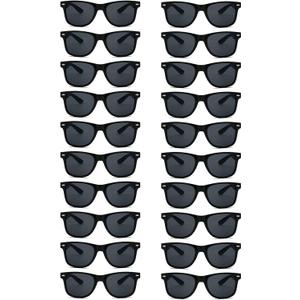 20 Pairs Bulk Sunglasses for Adult Retro 70s 90s Cheap Glasses for Party Supplies (Black)