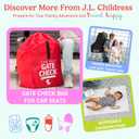 J.L. Childress Gate Check Bag for Single & Some Double Strollers - Travel Bag for Airplane, Fits Most Standard Baby Strollers, Airport Accessories Gate Check, Flying Essentials - Black
