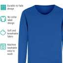 Boys Cotton Long Sleeve Shirts Soft Breathable Crewneck Tees for Kids, Fashion Basic Tops 4-12 Years (Blue, XS)