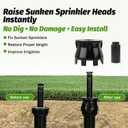 Pop-Up Sprinkler Riser Extension, 1.5 Inch Sprinkler Head Height Extender, Stackable Irrigation Riser, Fix Sunken Sprinklers, Compatible with KAP-IT, Universal Lawn Irrigation System