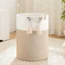 Artfeel Laundry Basket,Woven Cotton Rope Laundry Hamper,40L for Decorative Storage of Dirty Clothes,Toys and Blankets in Bathroom,Baby Room and Living Room