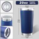 20oz Tumbler Bulk Stainless Steel Tumblers with Lid Vacuum Insulated Double Wall Travel Coffee Mug Powder Coated Tumbler Cup for Hot and Cold Drinks(Navy Blue, 6 pack)