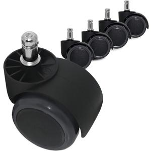 Guildrey 5 Pcs Office Chair Caster Wheels, 7/16 (11mm) Stem Diameter, Protecting Floor Rubber, Standard Stem, Easy Install for Replacement