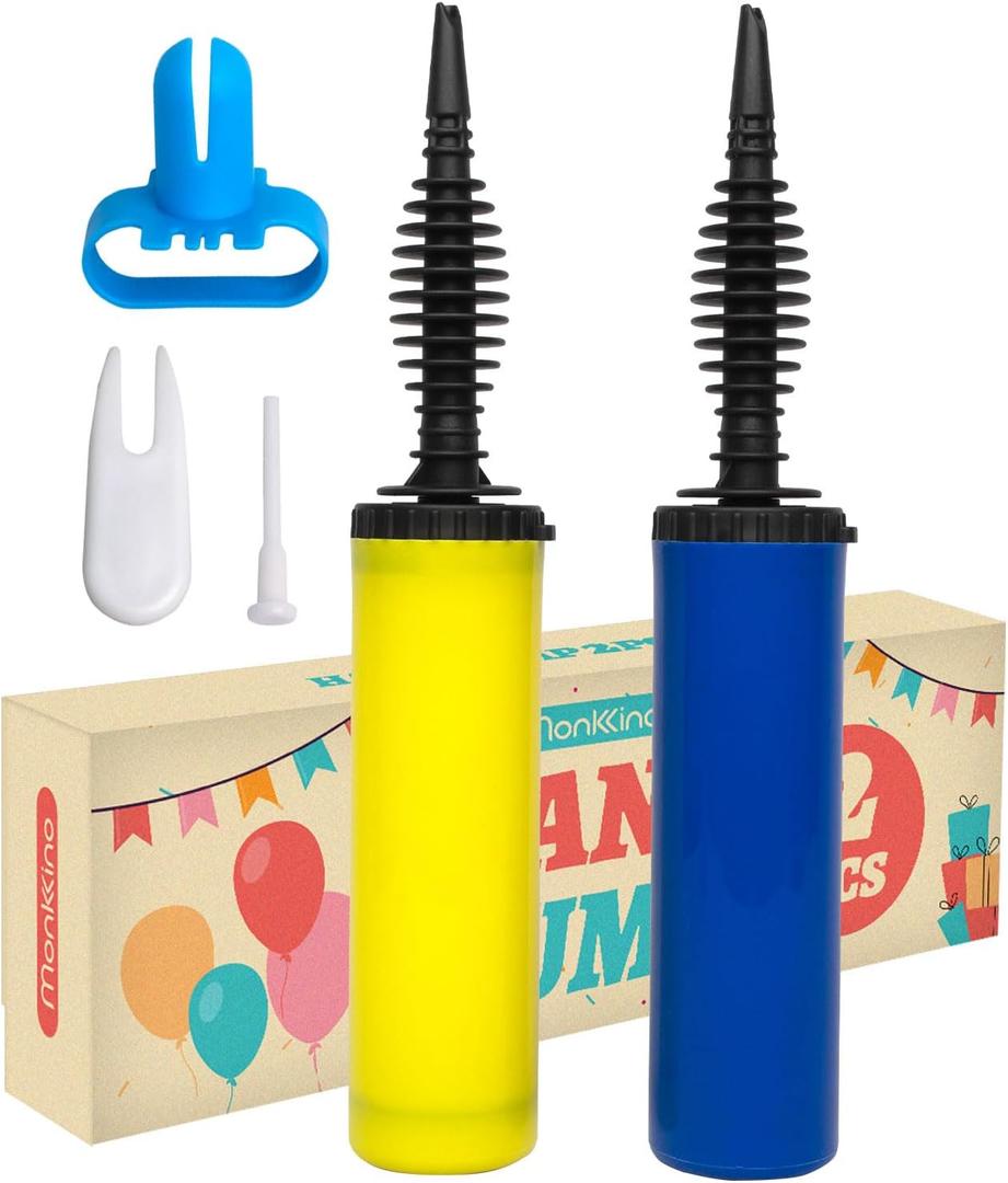 Balloon Pump, Effortless High-Volume Hand Pump for Yoga Balls, Dual-Action Balloon Inflator for Quick Inflation, Ergonomics Durable Air Pump with Tools for Party Decorations, Exercise Balls