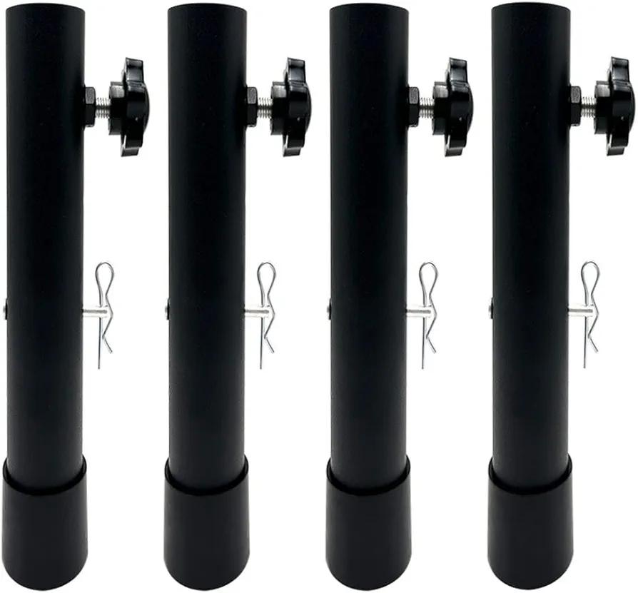 Table Leg Extenders for Folding Tables, Folding Table Leg Extensions for Straight and Bent Legs, Heavy Duty Steel Adjustable Folding Table Leg Risers, Raise Table Height