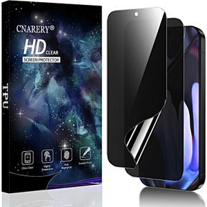 2 Pack Privacy Screen Protector for Google Pixel 9 Pro [Not Glass], Anti-spy Flexible TPU Screen Protector, Support Fingerprint 3D Curved Full Coverage